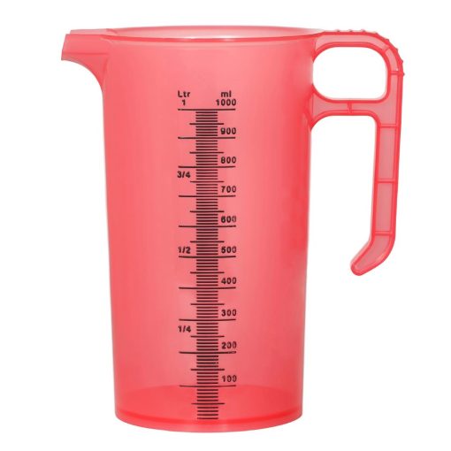 Pro-Measures Polypropylene Measuring Jug Red 1Ltr (HP860)