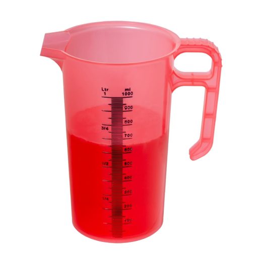 Pro-Measures Polypropylene Measuring Jug Red 1Ltr (HP860)
