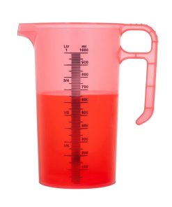 Pro-Measures Polypropylene Measuring Jug Red 1Ltr (HP860)