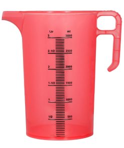Pro-Measures Polypropylene Measuring Jug Red 3Ltr (HP861)