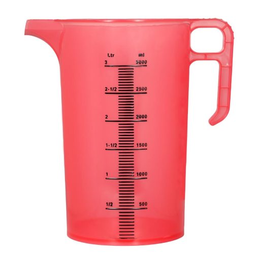 Pro-Measures Polypropylene Measuring Jug Red 3Ltr (HP861)