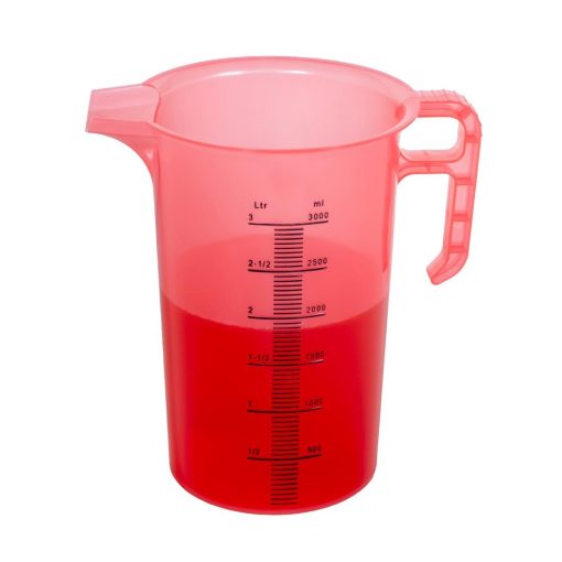 Pro-Measures Polypropylene Measuring Jug Red 3Ltr (HP861)