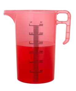 Pro-Measures Polypropylene Measuring Jug Red 3Ltr (HP861)