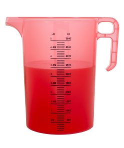 Pro-Measures Polypropylene Measuring Jug Red 5Ltr (HP862)