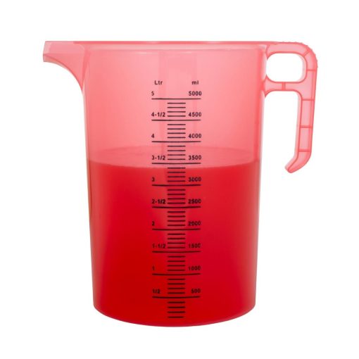 Pro-Measures Polypropylene Measuring Jug Red 5Ltr (HP862)