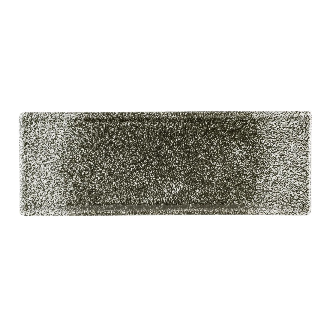 Churchill Raku Quartz Black Oblong Plates 250 x 90mm 6 pack (HR312)