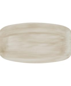 Churchill Stonecast Canvas Natural Chefs Oblong Plates 350x187mm 6 pack (HR358)