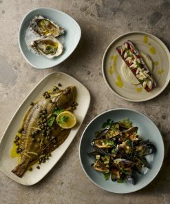 Churchill Stonecast Canvas Natural Chefs Oblong Plates 350x187mm 6 pack (HR358)