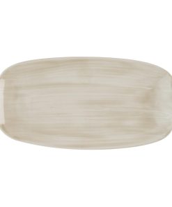 Churchill Stonecast Canvas Natural Chefs Oblong Plates 288x152mm12 pack (HR359)