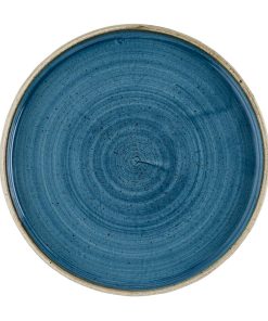 Churchill Stonecast Java Blue Walled Plates 210mm 6 pack (HR387)