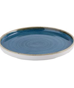 Churchill Stonecast Java Blue Walled Plates 210mm 6 pack (HR387)