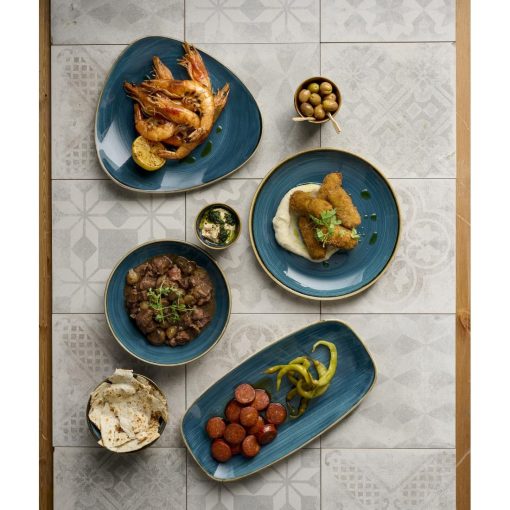 Churchill Stonecast Java Blue Lotus Plates 228mm 12 pack (HR388)