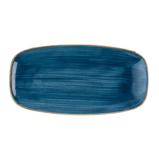 Churchill Stonecast Java Blue Chefs Oblong Plates 288 x 152mm 12 pack (HR392)