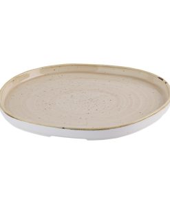 Churchill Stonecast Nutmeg Cream Organic Walled Plates 257mm 6 pack (HR401)