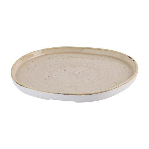 Churchill Stonecast Nutmeg Cream Organic Walled Plates 257mm 6 pack (HR401)