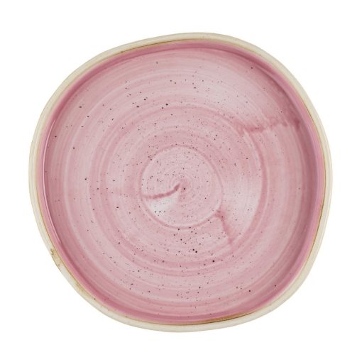 Churchill Stonecast Petal Pink Organic Walled Plates 206mm 6 pack (HR404)