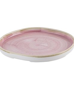 Churchill Stonecast Petal Pink Organic Walled Plates 206mm 6 pack (HR404)