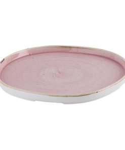 Churchill Stonecast Petal Pink Organic Walled Plates 257mm 6 pack (HR405)