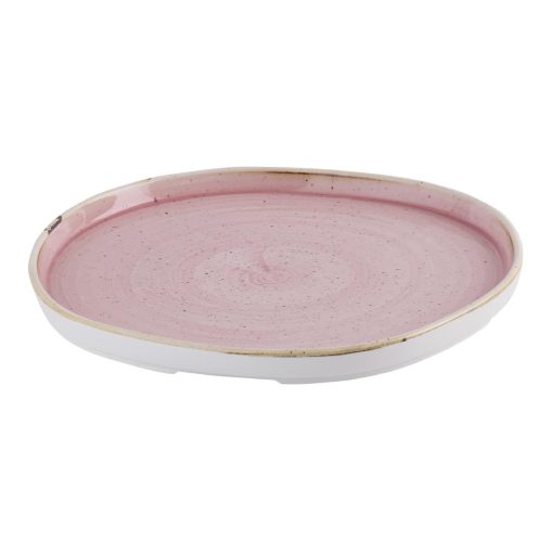 Churchill Stonecast Petal Pink Organic Walled Plates 257mm 6 pack (HR405)
