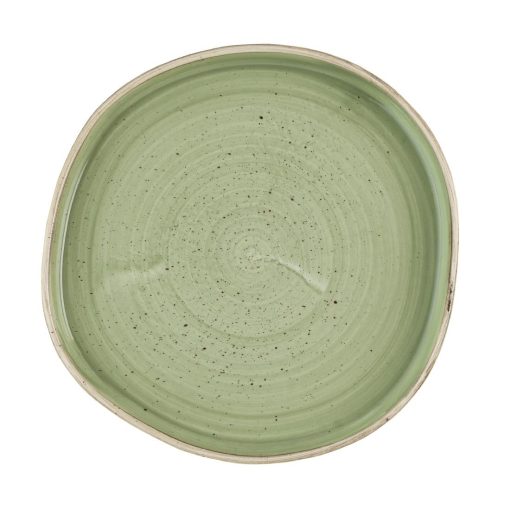 Churchill Stonecast Sage Green Organic Walled Plates 206mm 6 pack (HR415)