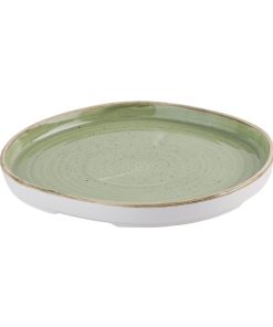 Churchill Stonecast Sage Green Organic Walled Plates 206mm 6 pack (HR415)