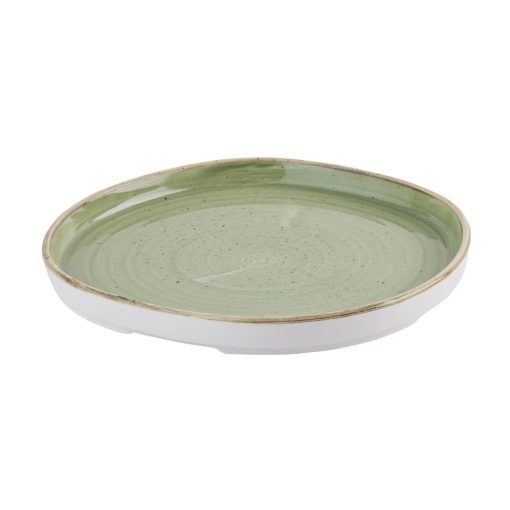 Churchill Stonecast Sage Green Organic Walled Plates 206mm 6 pack (HR415)