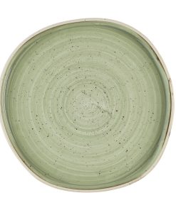 Churchill Stonecast Sage Green Organic Walled Plates 257mm 6 pack (HR416)