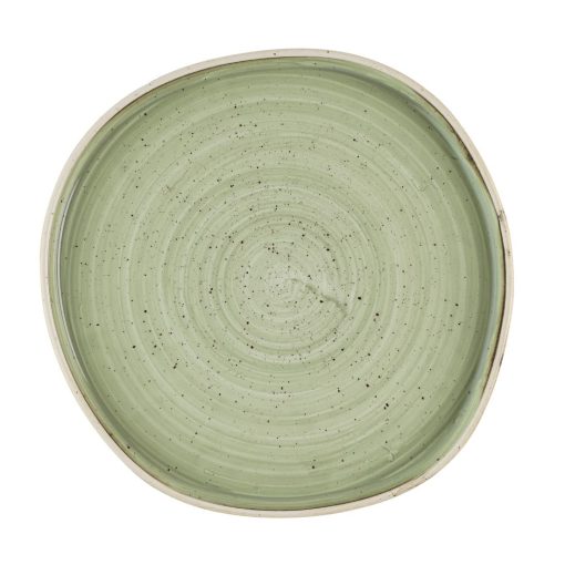 Churchill Stonecast Sage Green Organic Walled Plates 257mm 6 pack (HR416)