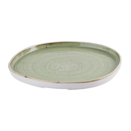 Churchill Stonecast Sage Green Organic Walled Plates 257mm 6 pack (HR416)