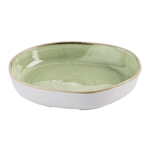 Churchill Stonecast Sage Green Organic Walled Bowls 232mm 6 pack (HR417)