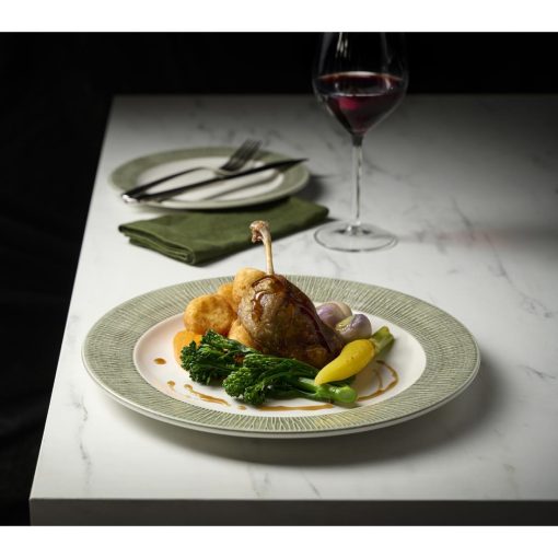 Churchill Bamboo Ceramic Spinwash Alpine Presentation Plates 305mm 12 pack (HR426)