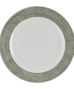Churchill Bamboo Ceramic Spinwash Alpine Footed Plates 305mm 12 pack (HR427)