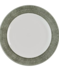 Churchill Bamboo Ceramic Spinwash Alpine Footed Plates 273mm 12 pack (HR428)