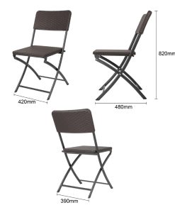 Bolero Rattan Folding Chairs Brown 2 pack (HS558)