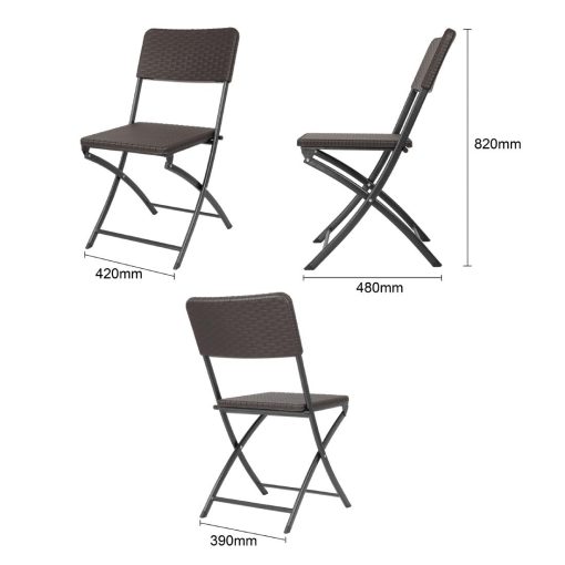 Bolero Rattan Folding Chairs Brown 2 pack (HS558)