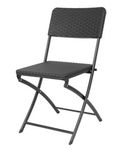 Bolero Rattan Folding Chair Black 2 pack (HS559)