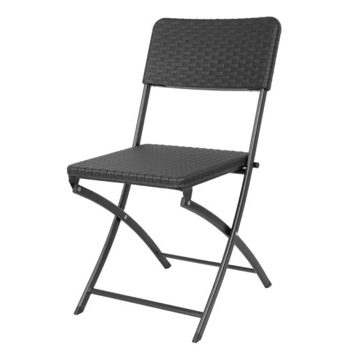Bolero Rattan Folding Chair Black 2 pack (HS559)