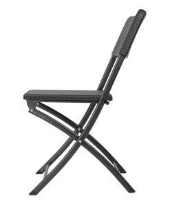 Bolero Rattan Folding Chair Black 2 pack (HS559)