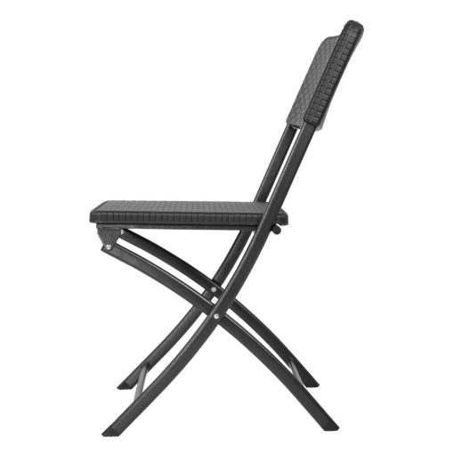 Bolero Rattan Folding Chair Black 2 pack (HS559)
