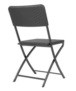 Bolero Rattan Folding Chair Black 2 pack (HS559)