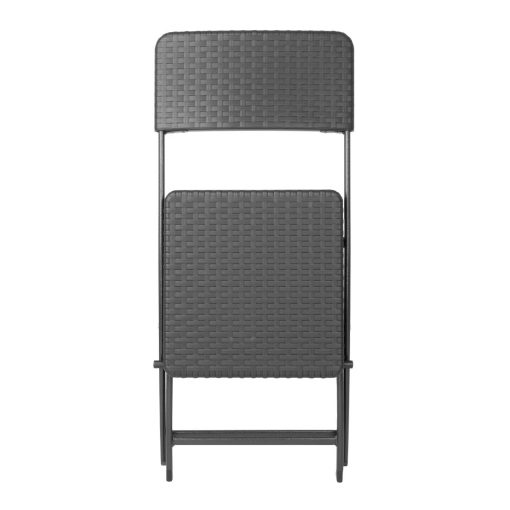 Bolero Rattan Folding Chair Black 2 pack (HS559)