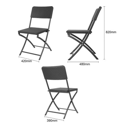 Bolero Rattan Folding Chair Black 2 pack (HS559)