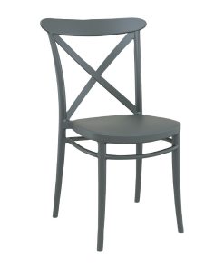 Cross Side Chair Dark Grey 2 Pack (HS601)