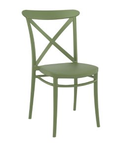 Cross Side Chair Olive Green 2 Pack (HS602)