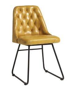 Harland Side Chair Leather Vintage Gold 2 pack (HS735)