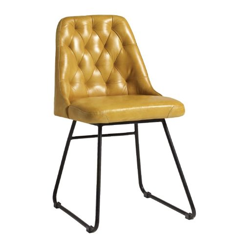 Harland Side Chair Leather Vintage Gold 2 pack (HS735)