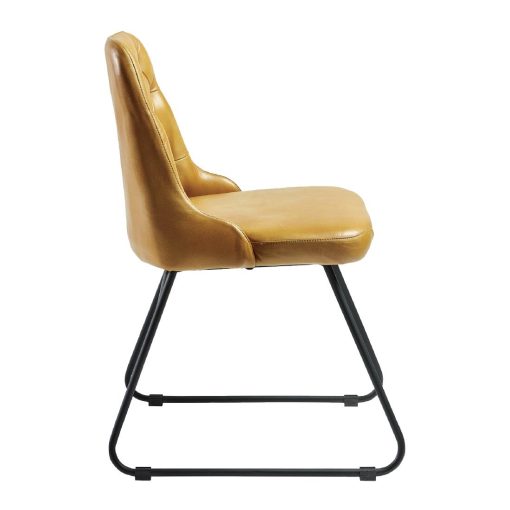 Harland Side Chair Leather Vintage Gold 2 pack (HS735)