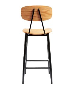 Juna Bar Stool Ply Oak and Black Steel 2 pack (HS737)