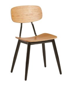 Juna Side Chair Ply Oak and Black Steel 2 pack (HS738)