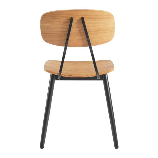 Juna Side Chair Ply Oak and Black Steel 2 pack (HS738)
